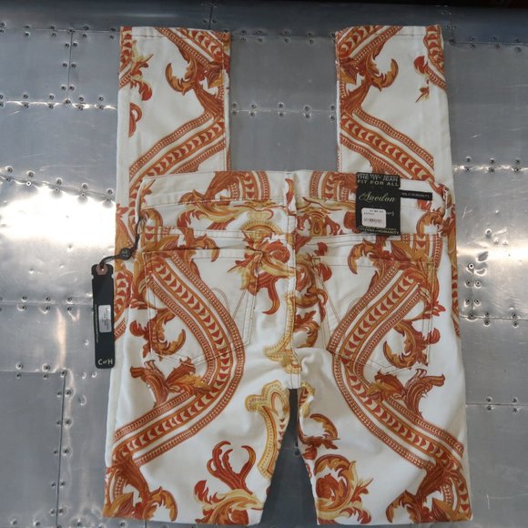 COH The Avedon Ultra Skinny Gold Velvet Jeans 26 - Picture 2 of 9